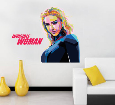 fuzzy 75 cm Invisible Woman Self Adhesive Sticker(Pack of 1)