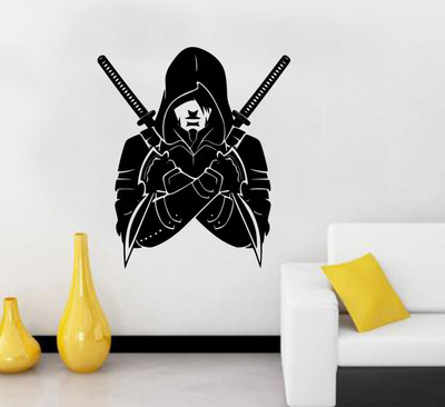 fuzzy 55 cm Ninja Self Adhesive Sticker(Pack of 1)