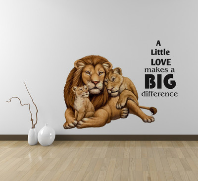 Littlebuds 90 cm Lion Family Removable Sticker(Pack of 1)