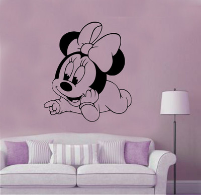fuzzy 55 cm Mickey Mouse Self Adhesive Sticker(Pack of 1)