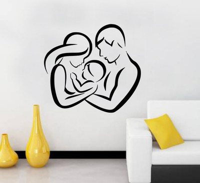 fuzzy 55 cm Family Self Adhesive Sticker(Pack of 1)