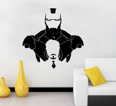 fuzzy 55 cm Iron Man Self Adhesive Sticker(Pack of 1)