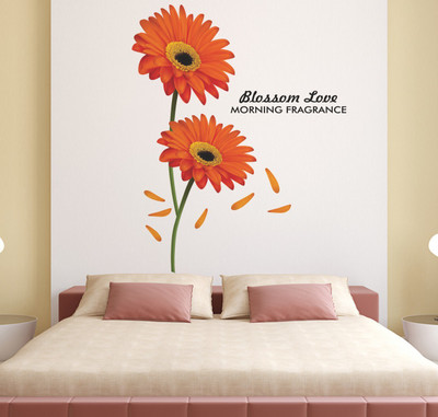 Wallzone 100 cm Colorfull Flowers Removable Sticker(Pack of 1)