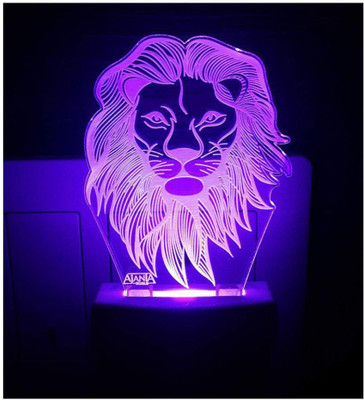 CORNICK Lion Face 2024 3D Night Lamp Night Lamp(10 cm, Multicolor)