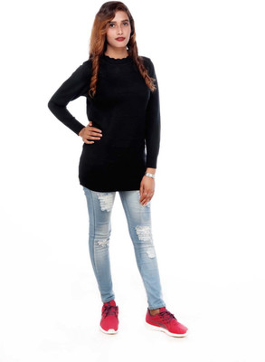 TrendyFusions Casual Full Sleeve Solid Women Black Top