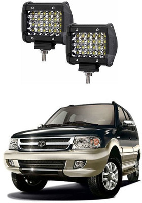 PRTEK 4Row 24 LED 72W 4 Inch Spot Offroad Work Light Bar Fog Light 013 Fog Lamp Car LED for Tata (12 V, 72 W)(Safari, Pack of 2)