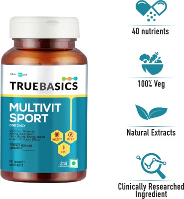 TrueBasics Multivit Sport One Daily, Multivitamin For Sports, For Energy (30 Tablets)(30 Tablets)