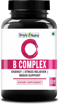 Simply Nutra Vitamin B Complex Methylcobalamin, Folate, Biotin - Boost Energy(120 No)