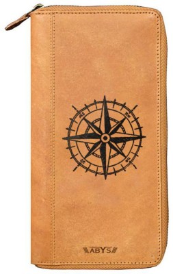 ABYS Men Tan Genuine Leather Document Holder(10 Card Slots)