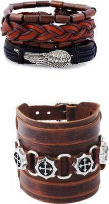 FASHION FOR SURE Leather Bracelet Set(Pack of 2)