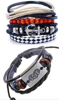FASHION FOR SURE Leather Bracelet Set(Pack of 2)
