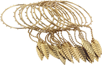 Shiv_Jewels Alloy Gold-plated Bangle Set(Pack of 12)