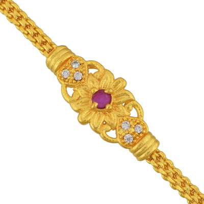 DzineTrendz Brass Cubic Zirconia Gold-plated Bracelet