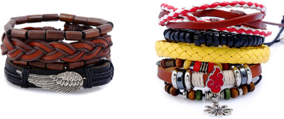 FASHION FOR SURE Leather Bracelet Set(Pack of 2)