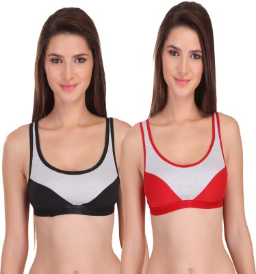 Embibo Women Sports Non Padded Bra(Red, Black, Grey)