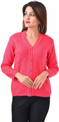BAISA Women Button Self Design Cardigan