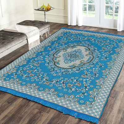 New Click Shop Blue Chenille Carpet(2 cm,  X 2 cm, Rectangle)