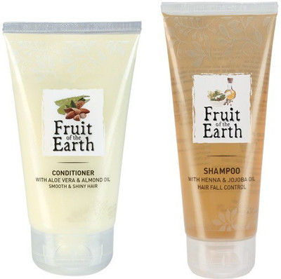 Fruit of the earth CONDITIONER WITH ALOE VERA & ALMOND OIL & SHAMPOO WITH HENNA & JOJOBA OIL(2 Items in the set)