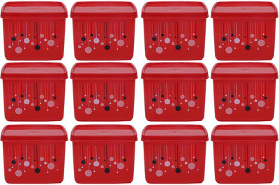 KUBER INDUSTRIES Plastic Utility Box  - 1000 ml(Pack of 12, Red)