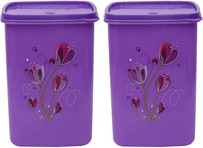 KUBER INDUSTRIES Plastic Grocery Container  - 2000 ml(Pack of 2, Purple)