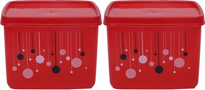 KUBER INDUSTRIES Plastic Grocery Container  - 1000 ml(Pack of 2, Red)