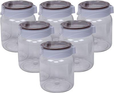 KUBER INDUSTRIES Plastic Grocery Container  - 2000 ml(Pack of 6, Silver)