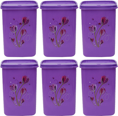 KUBER INDUSTRIES Plastic Grocery Container  - 1000 ml(Pack of 6, Purple)