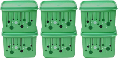 KUBER INDUSTRIES Plastic Grocery Container  - 1000 ml(Pack of 6, Green)