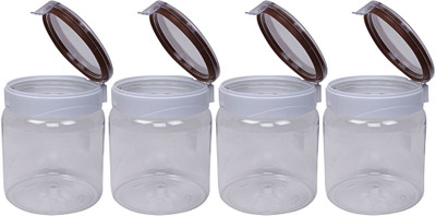KUBER INDUSTRIES Plastic Grocery Container  - 1700 ml(Pack of 4, Silver)