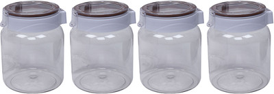 KUBER INDUSTRIES Plastic Grocery Container  - 2000 ml(Pack of 4, Silver)