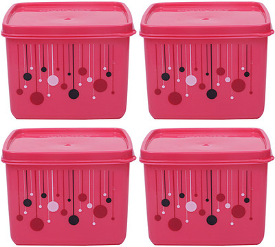 KUBER INDUSTRIES Plastic Grocery Container  - 1000 ml(Pack of 4, Pink)