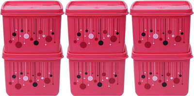 KUBER INDUSTRIES Plastic Grocery Container  - 1000 ml(Pack of 6, Pink)