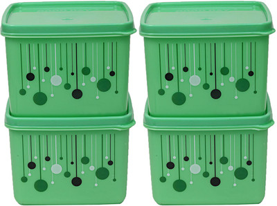KUBER INDUSTRIES Plastic Grocery Container  - 1000 ml(Pack of 4, Green)