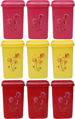 KUBER INDUSTRIES Plastic Grocery Container  - 1000 ml(Pack of 9, Multicolor)