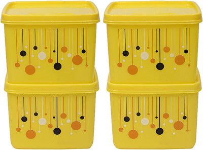KUBER INDUSTRIES Plastic Grocery Container  - 1000 ml(Pack of 4, Yellow)