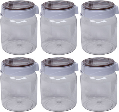 KUBER INDUSTRIES Plastic Grocery Container  - 2000 ml(Pack of 6, Silver)