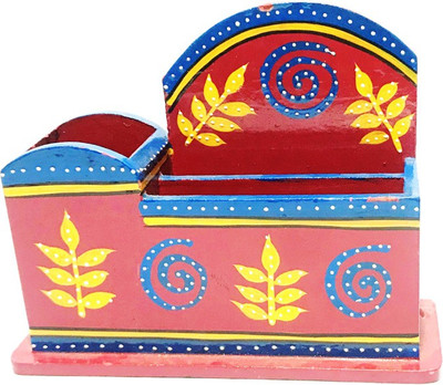 Cutrunn 3 Compartments Wooden Letter Holder(Red)