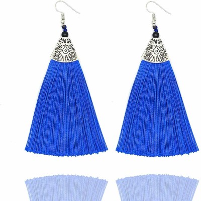 HIGH TRENDZ Stylish Fancy Party Wear Long Fabric Tassel Earring