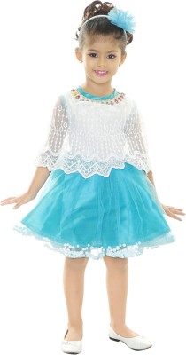 Mojua Baby Girls Midi/Knee Length Party Dress(Multicolor, Fashion Sleeve)