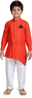 AJ Dezines Boys Festive & Party, Wedding Kurta and Pyjama Set(Orange Pack of 1)