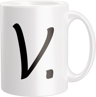 ECFAK Quotes With Letter: V Ceramic Coffee Mug(350 ml)