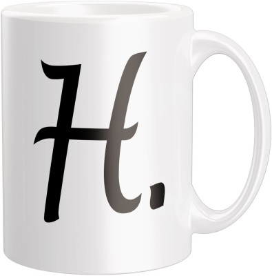 ECFAK Quotes With Letter: H Ceramic Coffee Mug(350 ml)