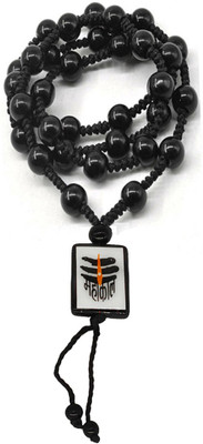 Shiv Jagdamba Religious Jewelry Mahakal Locket With Onyx Crystal Cotton Dori Chain Crystal, Dori Chain