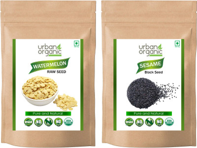 Urban Organic combo of Watermelon Seed / Sesame Black Seed (RAW seeds) 100 GM Per Pack Seed(100 per packet)