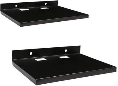 SM FASHION Set Top Box Wall Mount Shelf / Set Top Box Stand For Tata Sky, Airtel, Dish Tv, Videocon D2H, My Box,TV Wall Unit/TV Entertainment Units/ Wall Mounted | Rack Shelf | Wall shelf 201957 Steel Wall Shelf  (Number of Shelves - 2, Black, Black)
