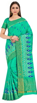 MIMOSA Paisley Kanjivaram Pure Silk Saree(Green)