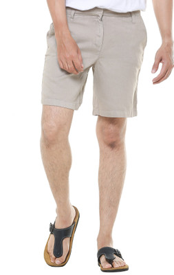 Twist99 Solid Men Beige Regular Shorts