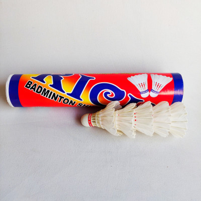 radion White feather top 10 badminton shuttle 05 Feather Shuttle  - White(Medium, 77, Pack of 10)