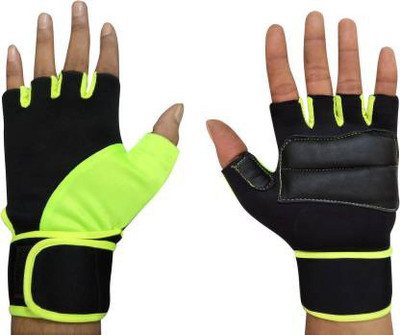 Liboni D-106 Green Gym Gloves/Cycling Gloves/Riding Gloves/Stretchable Gym & Fitness Gloves(Green)