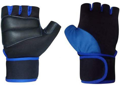 Liboni D-106 Blue Gym Gloves/Cycling Gloves/Riding Gloves/Stretchable Gym & Fitness Gloves(Blue)
